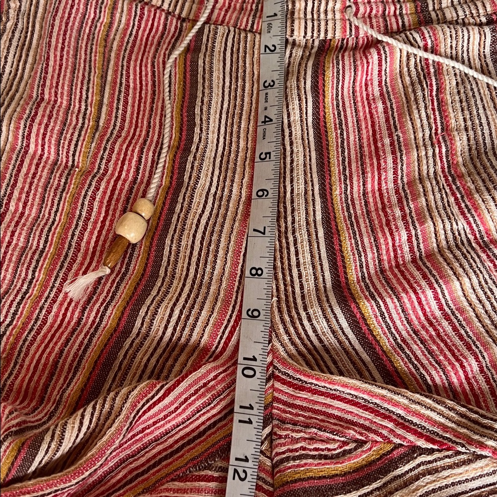 Sundance Striped Cuffed Gauzy Pull on Pants Medium 
Resort Indian Cotton - Picture 7 of 13